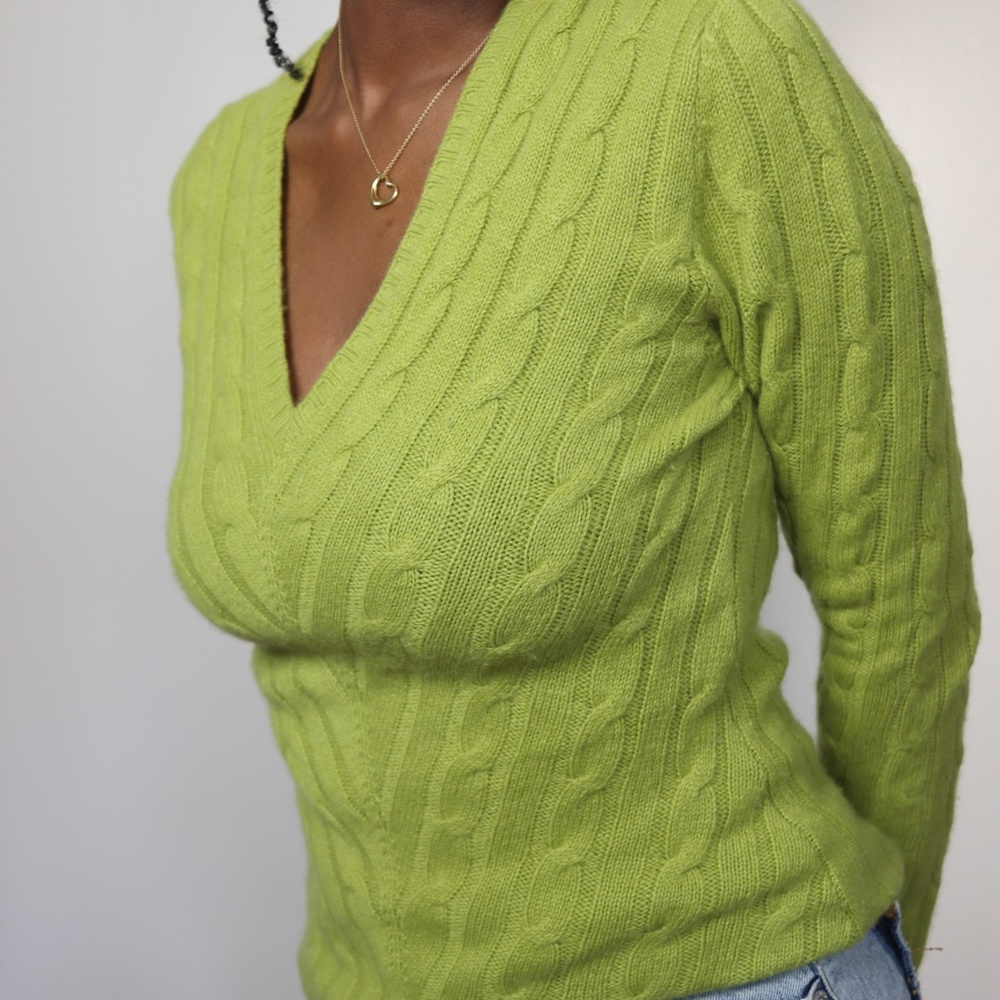 Parronchi Cashmere Green Women's KNIT sweater in Medium Designer